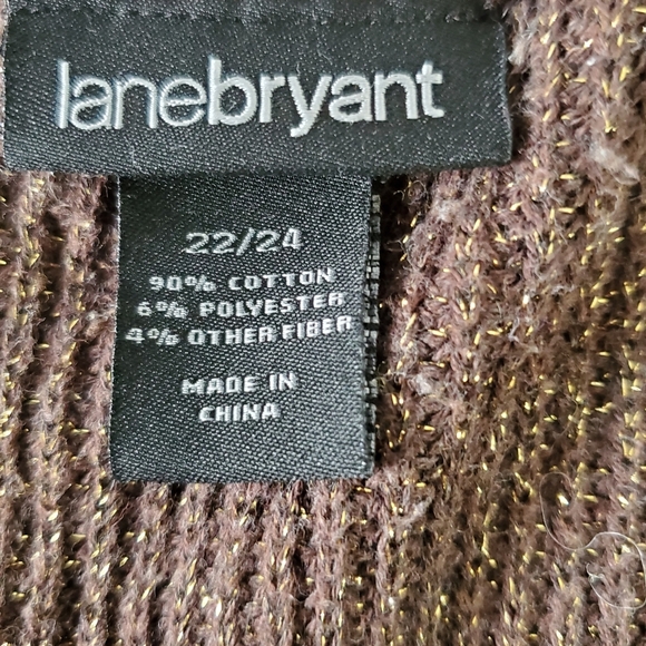 Lane Bryant Sparkle Ribbed Long Sleeve Sweater Size 22/24 V-Neck Knit Tunic - Picture 10 of 11